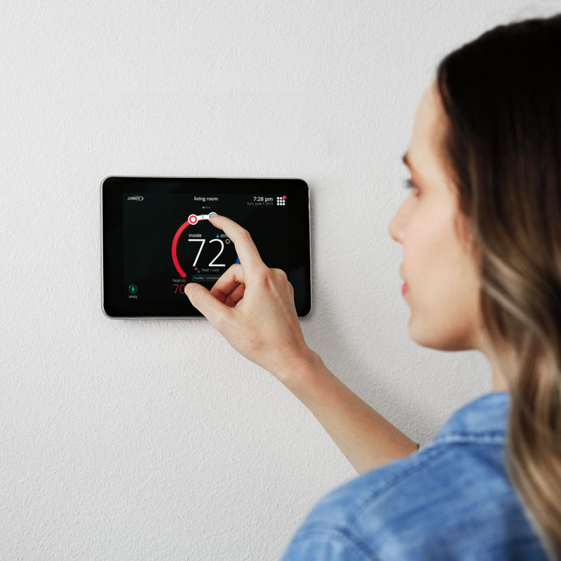 woman changing temp